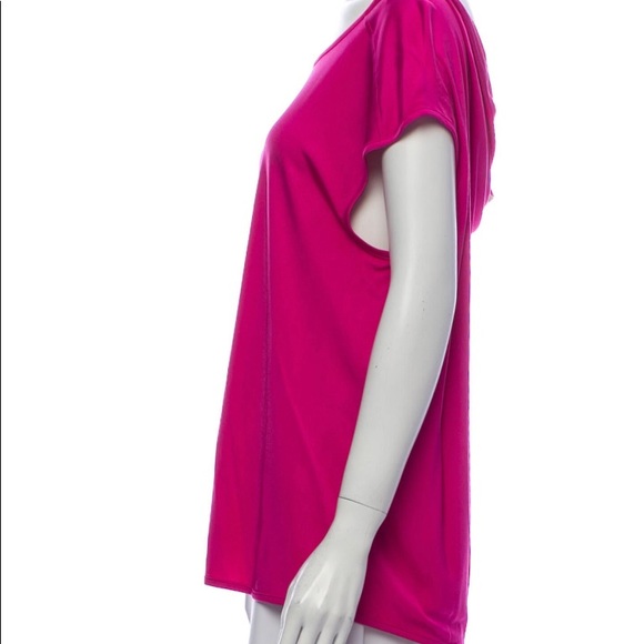 BALENCIAGA size 38 fuschia pink cowl drape blouse - Picture 2 of 10
